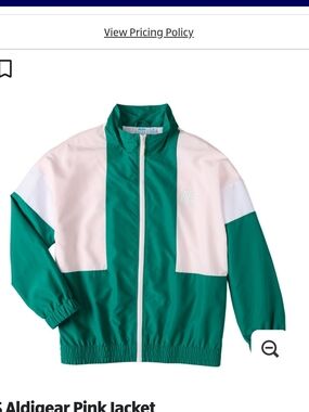 NWT Limited Edition ALDI 50th Anniversart Green and Pink Colorblock Track Jacket